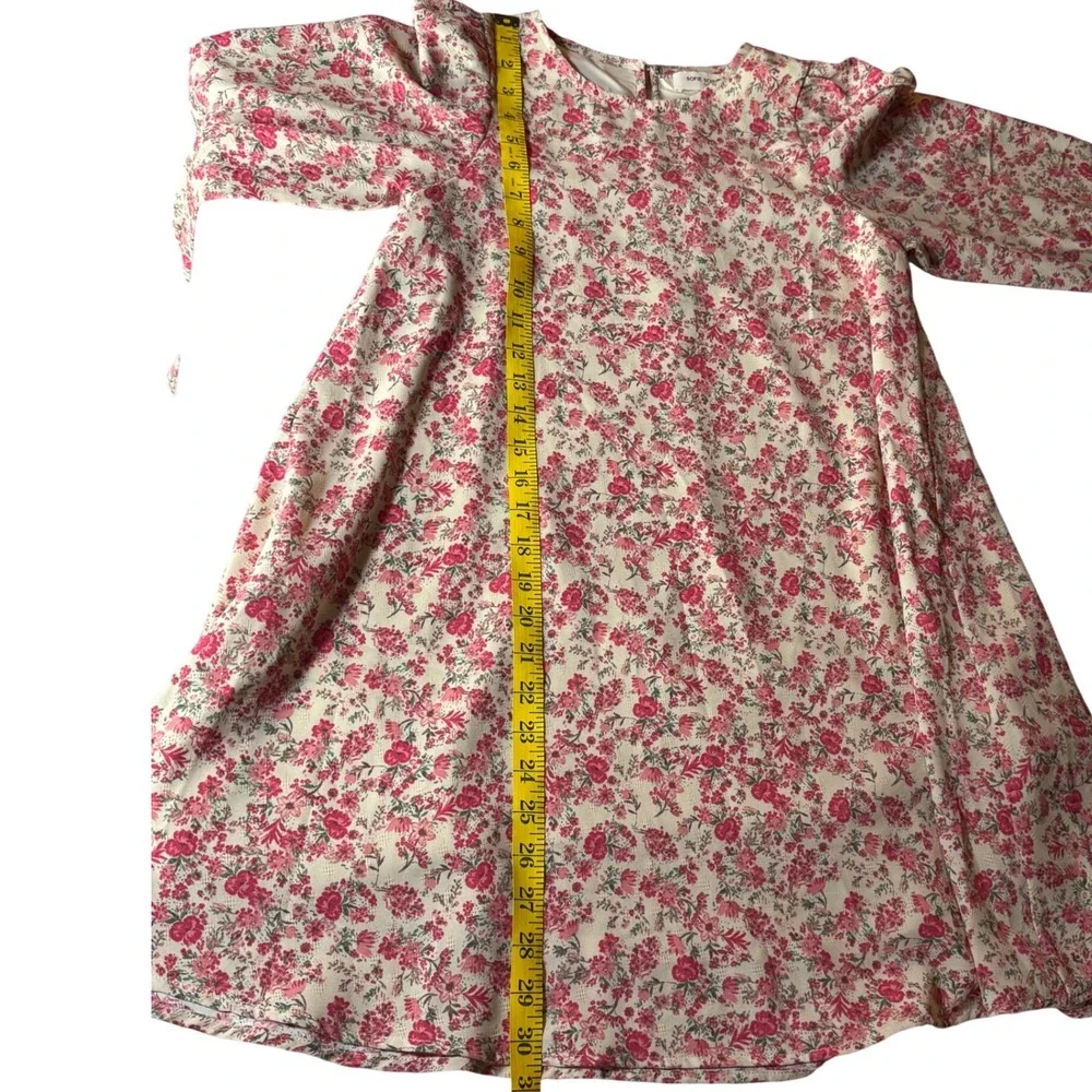 Sofie Schnoor Girls Dress 10Y Pink Floral Smocked Long‎ Sleeve Cottagecore - Picture 4 of 7